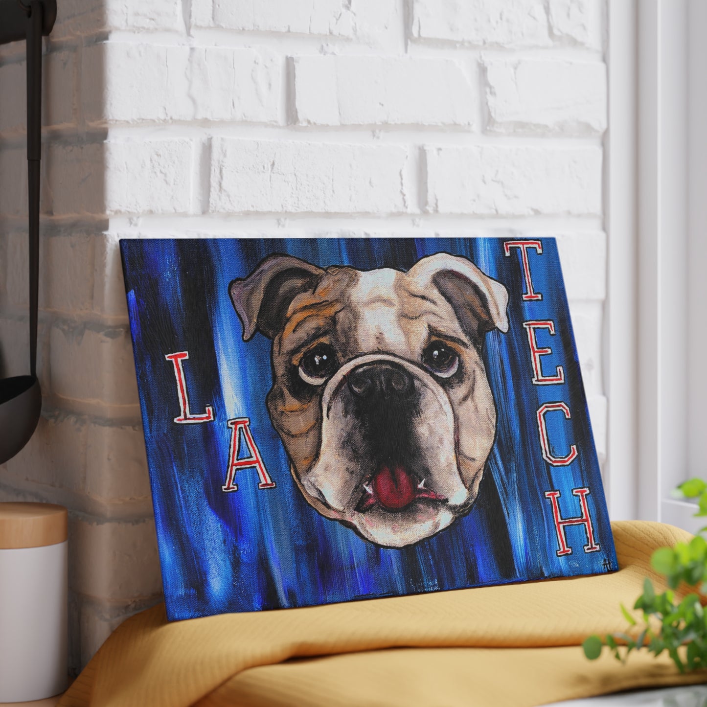 La Tech Bulldog Glass Cutting Board