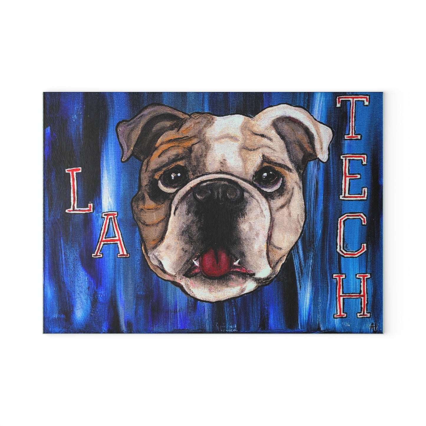 La Tech Bulldog Glass Cutting Board