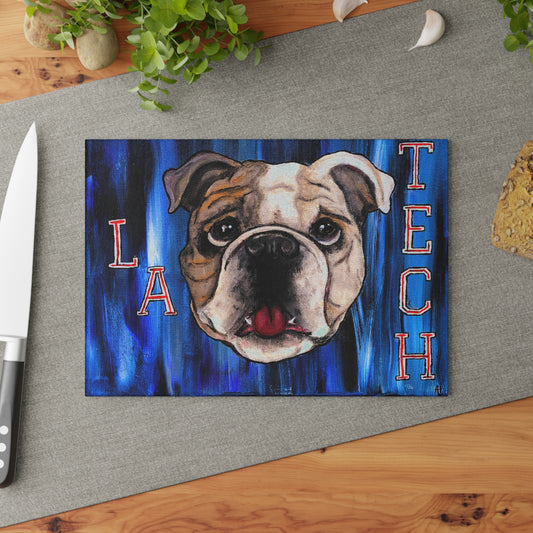 La Tech Bulldog Glass Cutting Board