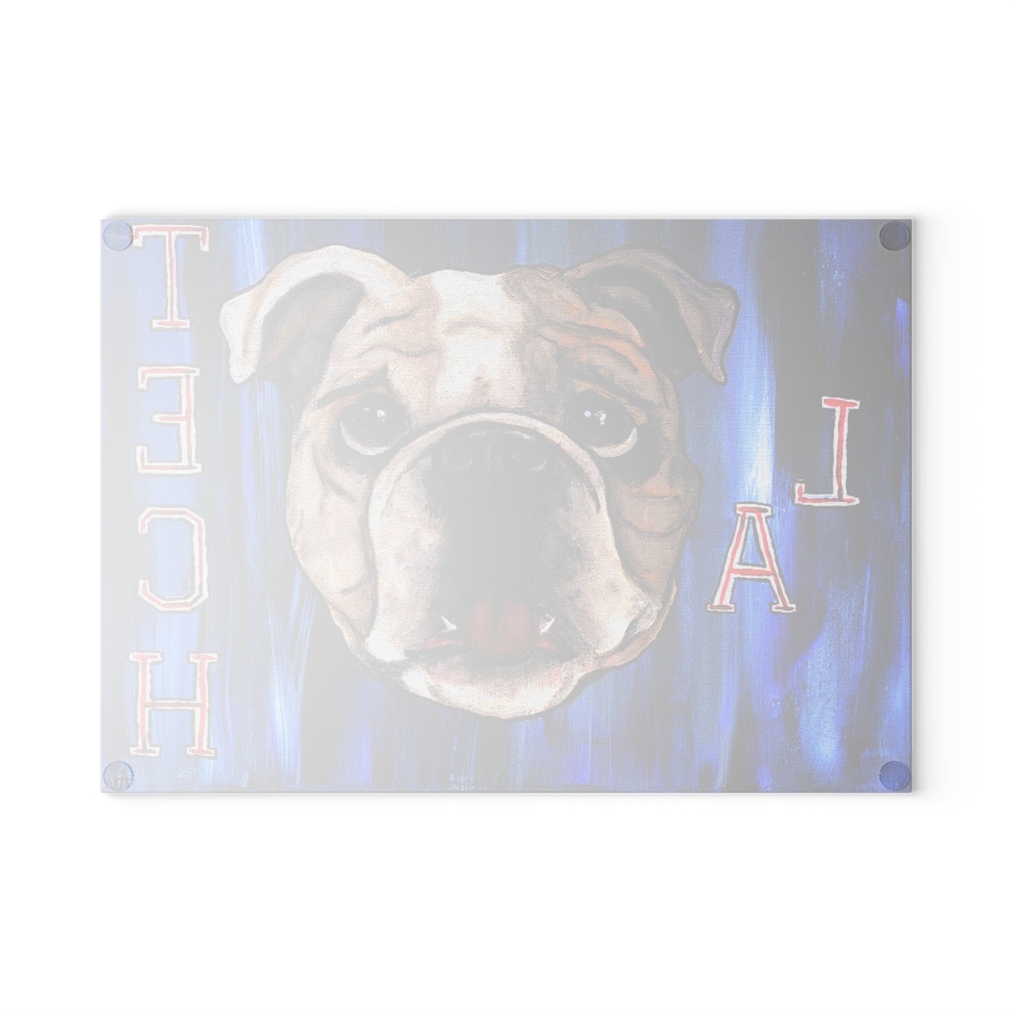 La Tech Bulldog Glass Cutting Board