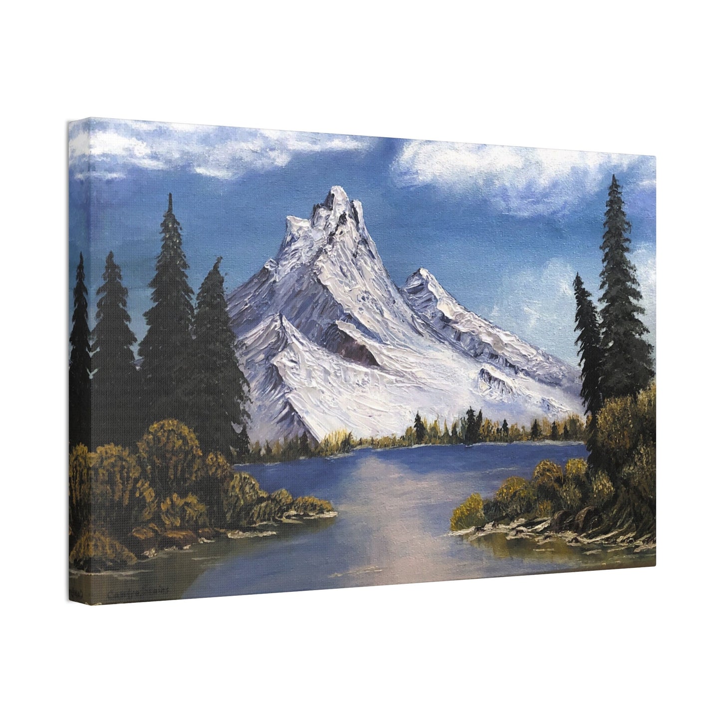 Peaceful Landscape Painting Print Canvas Stretched, 1.5''