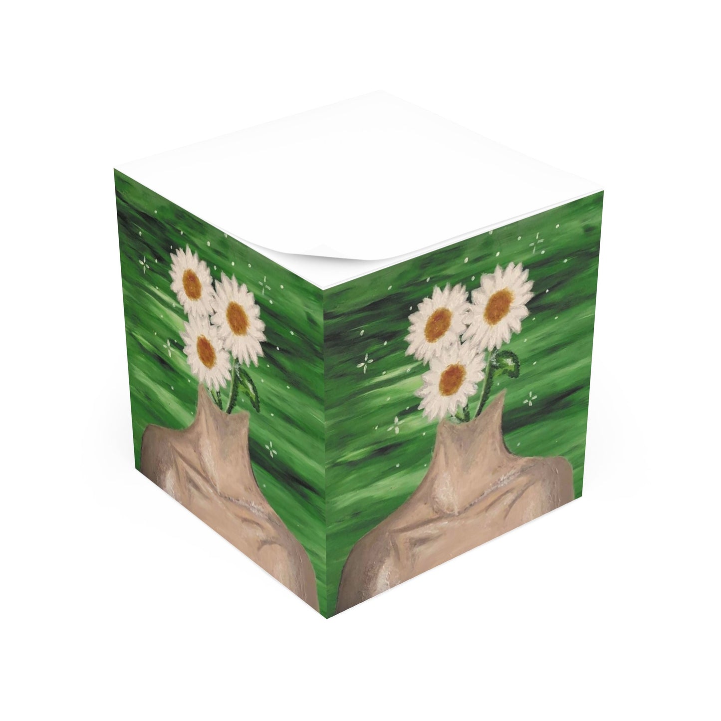 Flower Face Art Note Cube