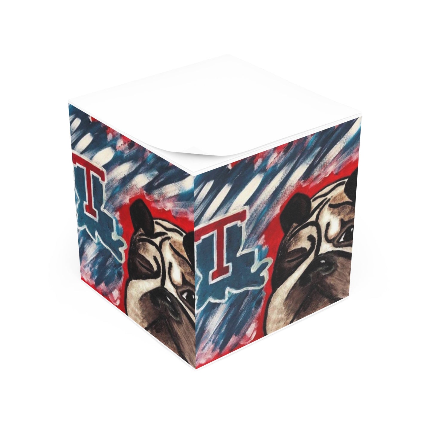 LA Tech Sleepy Bulldog Art Note Cube