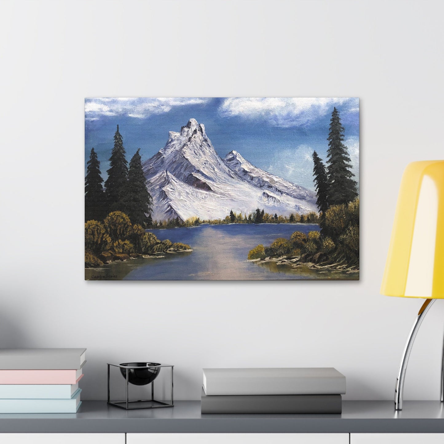 Peaceful Landscape Painting Print Canvas Stretched, 1.5''